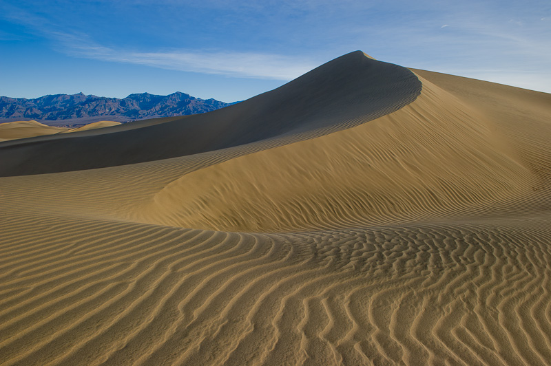 Sand Dunes, Grapevine Mountains, Death Valley National Park, Sunrise, California, USA, Winter