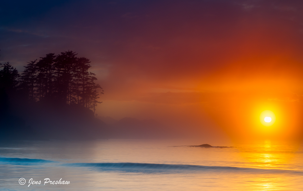 Chesterman Beach, Fog, Tofino, British Columbia, Vancouver Island, Sunset, Canada, Summer