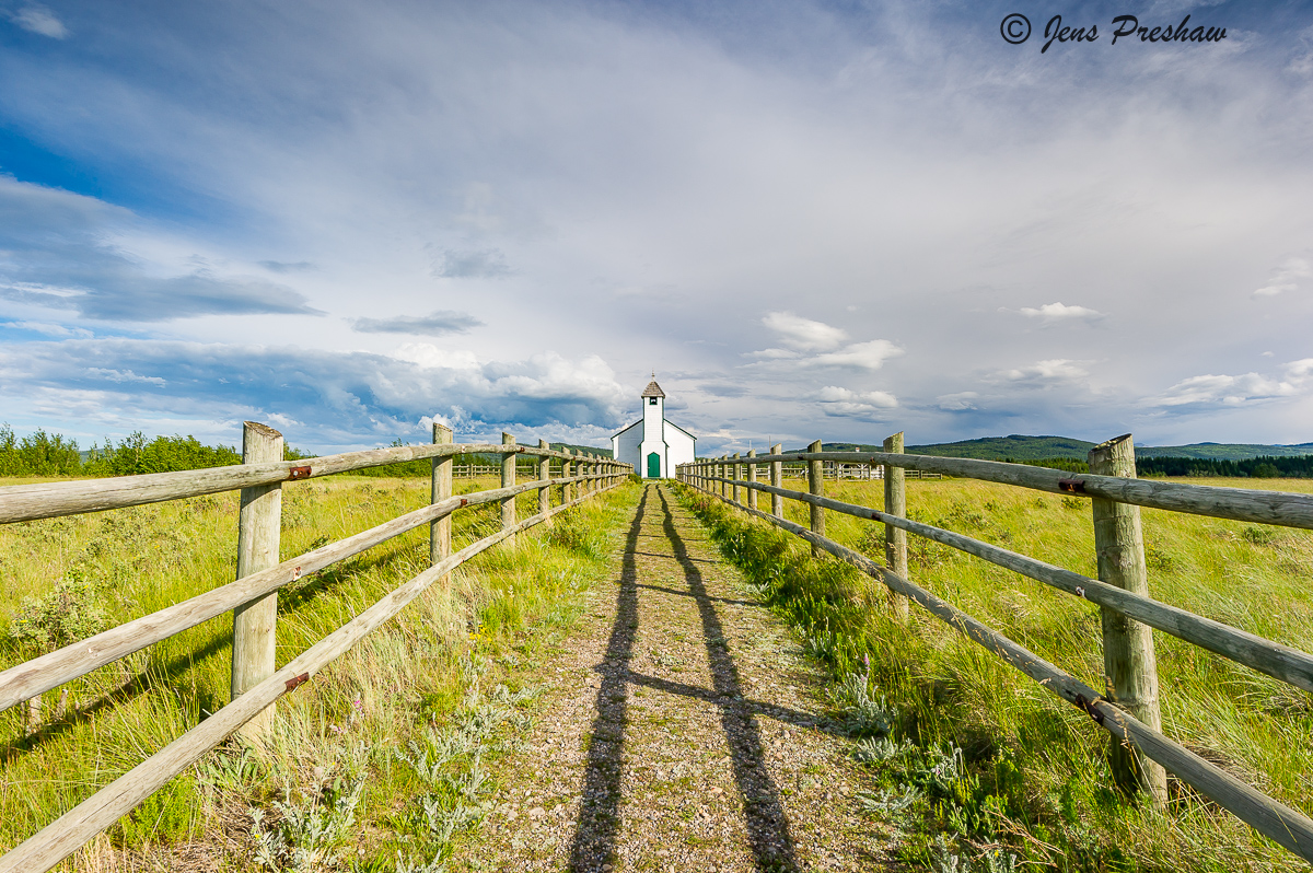 McDougall Memorial United Church, Morley Flats, Alberta, Rocky Mountains, Canada, Summer