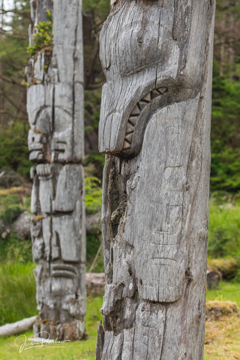 The village of SGang Gwaay is located off the west coast of Haida Gwaii. There is the remains of large cedar longhouses and carved...